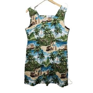 Shannon Marie Dress Women's XL HAWAII All Over Print Beach 100% Cotton